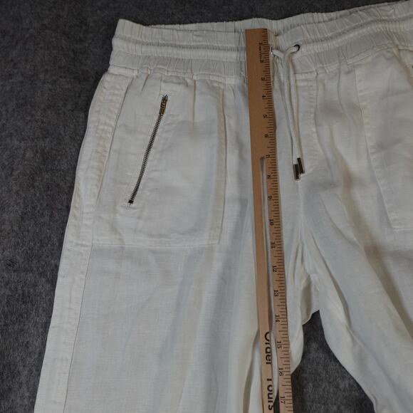 Athleta Pants Womens 16 Cabo Linen Wide Leg Pant White Beachy Relaxed Lagenlook - Picture 3 of 11
